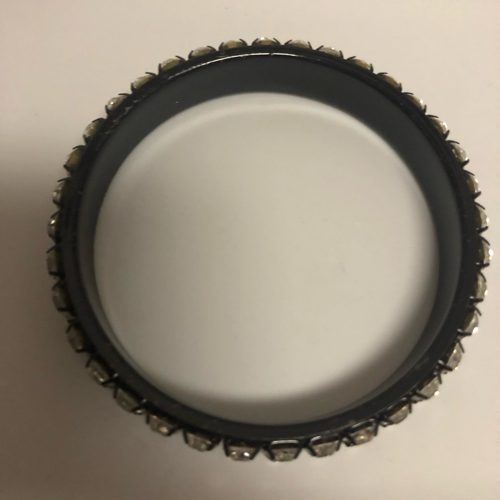 Metal rhinestone bangle bracelet.